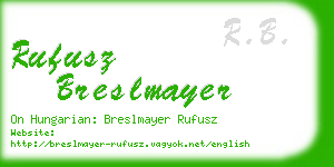 rufusz breslmayer business card